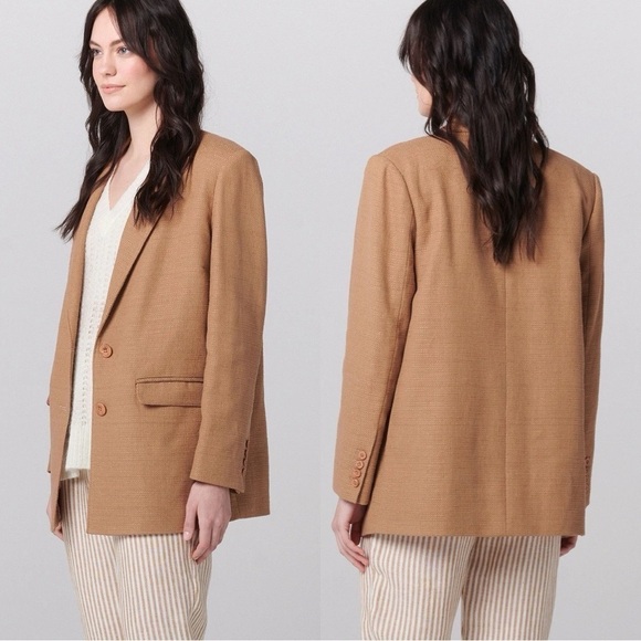 NWT ELLIE MAE Tailored Maxi Blazer Karter Camel Sz XL - Picture 1 of 7